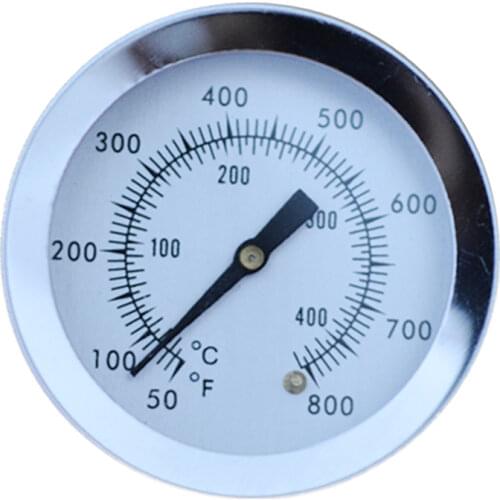 F/C 2" Stainless Steel Oven Dual Gauge 800 Degree Thermometer BBQ Smoker Pit Bimetallic Quick Response Gauge Bakeware