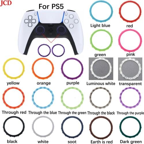 JCD 2pcs Color Plastic Replacement Accessories Accent Rings for Sony for Playstation 5 PS5 Controller