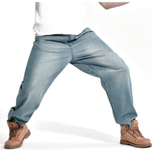 Man loose jeans hiphop skateboard jeans baggy pants denim pants hip hop men ad rap jeans 4 Seasons big size 30-46
