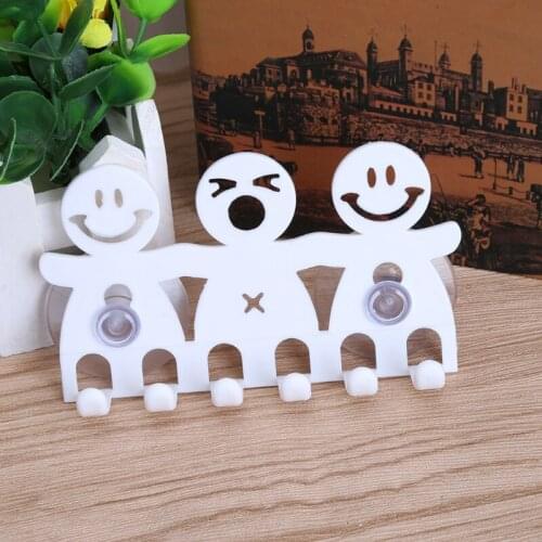 Toothbrush Holder Wall Mounted Suction Cup 5 Position Cute Cartoon Smile Bathroom Sets