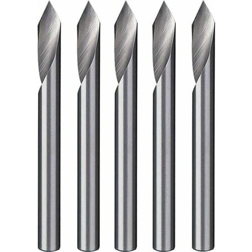 Brand New High Quality 5 60 Degree V-groove Engraving Tools Flat Bottom CNC Spiral Milling Cutter Bit 1/8 Shank