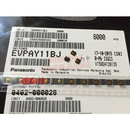 Original new 100% EVPAY11BJ mobile phone film touch switch 3*3.5 SMD 2pin turn-on key volume