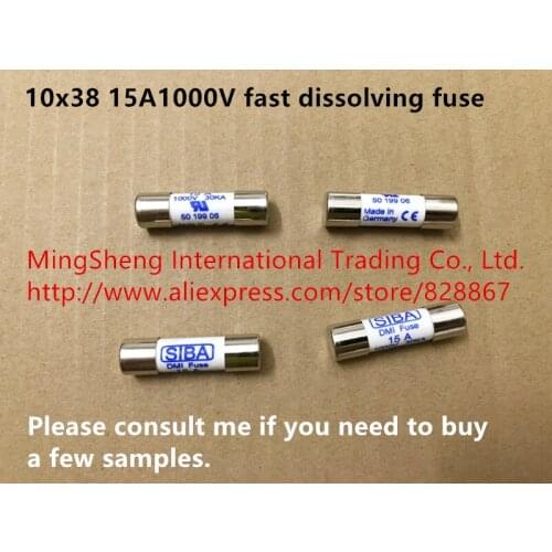 Original new 100% import 10x38 15A1000V 30KA fast dissolving fuse 300pcs/lot