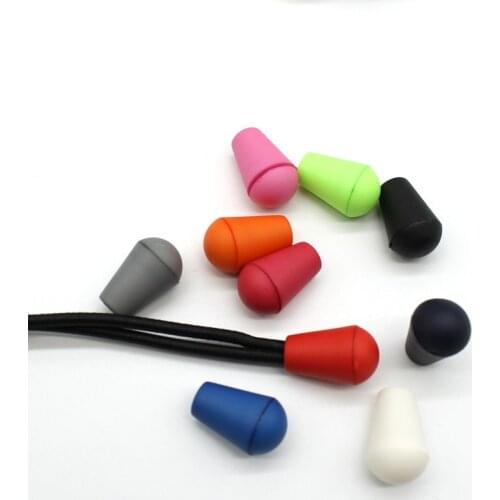 20Set Plastic Rope Head Bell Blocker With Lids Hook Buckle Loop Survival Clothes Bag Sports Shoelace Part DIY Cord Ends Stopper