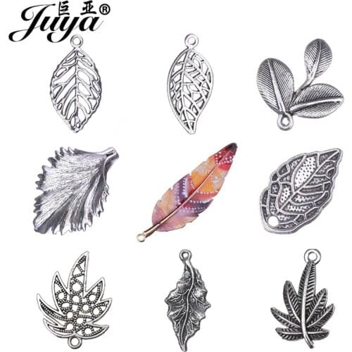 Charms Various Branches Leaves Feather Shape Pendant Handmade Hanging Crafts for DIY Fashion Vintage Choker Necklace JUYA