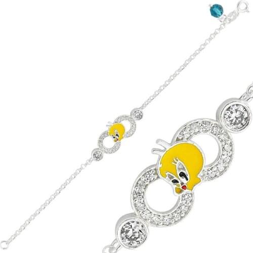 Tevuli 925 Sterling Silver Tweety Infinity Child Bracelet