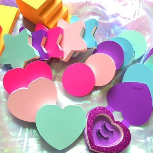 False Eyelash Packaging Box Fashion New Empty Heterosexual Eyelash Case Heart Shape Lashes Case False Eyelashes Storage Box