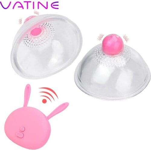 VATINE Wireless Remote Control 10 speeds Nipple Vibrator Sex Toy for Women Clit Stimulator Breast Enlarge Massager