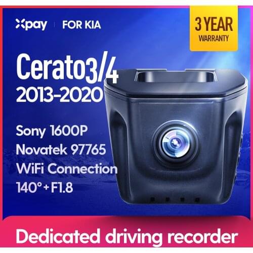 XPAY Video Recorder DVR X1 Pro is suitable for Kia Cerato3/4 2013 2014 2015 2016 2017 2018 2019 2020 front and rear dual recording driving recorder HD camera 1600P Night Vision