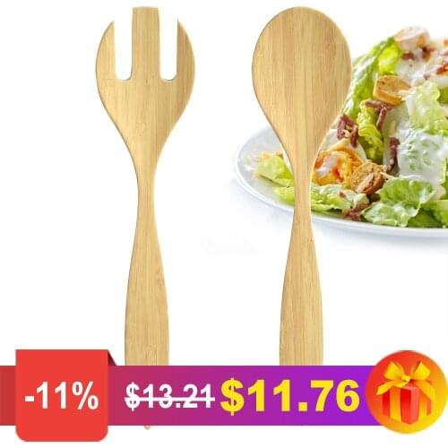 Fork Bamboo Fiber Eco-friendly Salad Dinnerware Forks 2pcs Practical Kitchen Dining Table Gadget