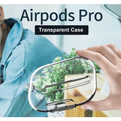 Protective Cover for Airpods Pro Charging Case Clear Soft TPU Transparent Shockproof Case Accessories with Keychain Anti-Yellow