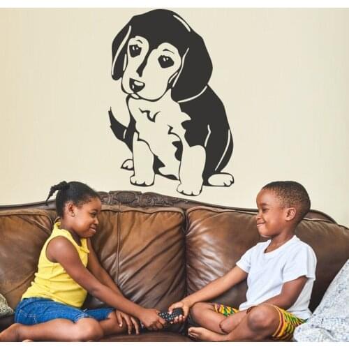 Animals Pets Dog Wall Decal Kids Room Bedroom Wall Decoration Cartoon Wall Stickers Vinyl Art Home Decor
