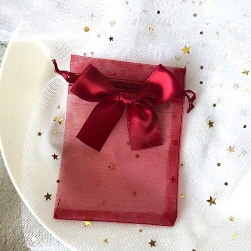 10pcs Candy Jewelry Gift Bag Drawstring Bag for Home Holiday Party DIY Decoration Wedding Candy Dragees Packaging Pouch