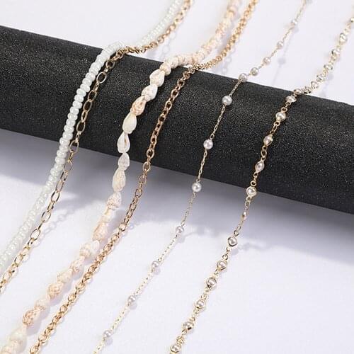 2021 New Fashion Jewelry Imitation Pearl Glass Crystal Bead Masked Sunglasses Glasses Chain Eyeglass Eyewear Lanyards Anti-lost
