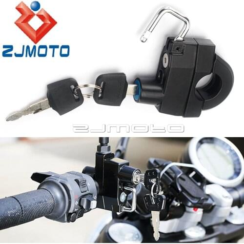 Aluminum Motorcycle Anti-theft Helmet Security Lock 25mm Handlebar Tube For Harley Suzuki BMW Honda Kawasaki Yamaha Racer Bike