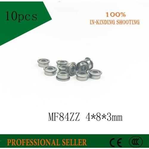 Free shipping 10pcs MF84ZZ ABEC-5 LF840ZZ 4*8*3 mm deep groove ball bearing miniature bearing with flange