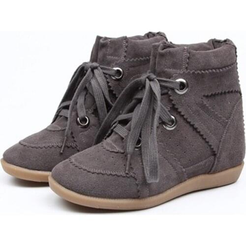 Bobby White Wedges Genuine Suede Casual Breathable Height Increasing Platform Sneakers Shoes Women Luxury 2021 Plus Size 41