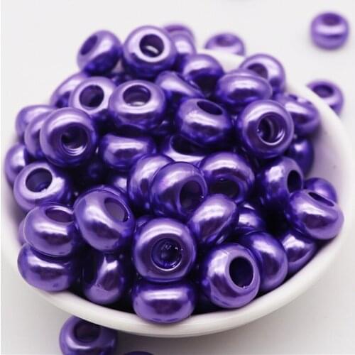 50pcs 13 Color Round European Beads Murano Spacer Beads fit Pandora Bracelet Bangle Necklaces Hair Beads for DIY Jewelry Making