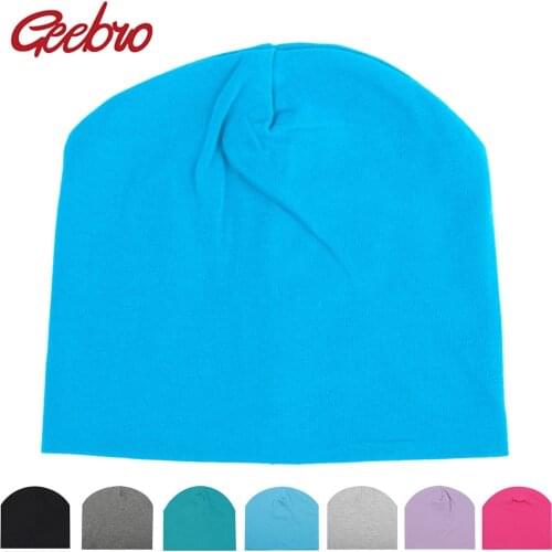 Geebro Candy Color Childrens Beanie Hat Warm Cotton Solid Color Baby Boys Girls Outdoor Hats Newborn Gorros