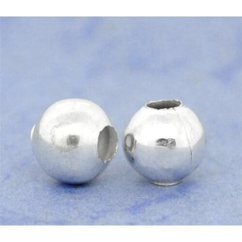 DoreenBeads 200 Silver color Smooth Round Spacer Beads 6mm (B10448), yiwu