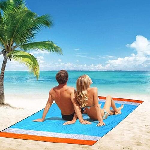 Pocket Blanket Picnic Mat Lightweight Waterproof Floor Mat Mini Folding Beach Mat Outdoor Camping Moisture-proof Mat 200*210CM