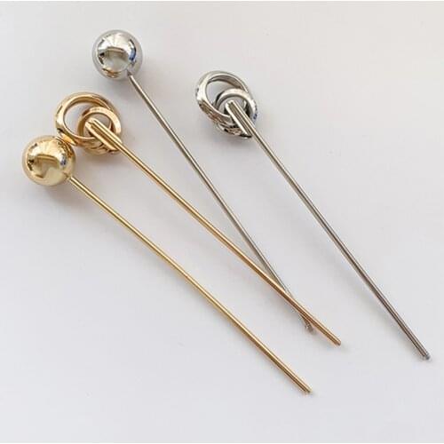 Korean Gold Silver Color Metal Round Ball Hollow Hair Stick Hairpins Women Fashion Hanfu Hair Accessories Disk Hair Clips