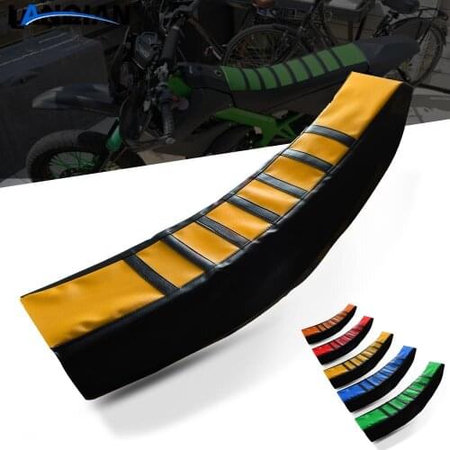 Motorcycle Leather Striped Seat Cover For Suzuki RM RMZ RMX DR 85 125 250 450 250S 400 S SM 250R 250SB 250XC Parts 1993-2019