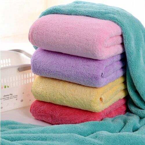 Coral Velvet Soft Bibulous 70*140 Bath Towel Long Plush Thick Large Towel Beauty Salon Bath Microfiber Swimming Yogo Sports