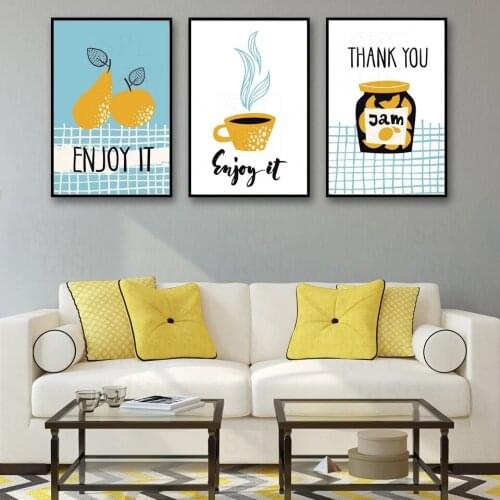 Pear Jam Kitchen Canvas Painting Simple Home Decoration Coffee Wall Picture for Living Room Decor Art Umbrella Posters and Print