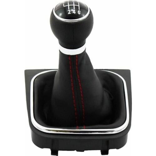 New For VW Golf 5 V MK5 R32 GTI 2004 2005 2006 2007 2008 2009 Car-Stying 6 Speed Car Stick Gear Shift Knob Boot Red Line