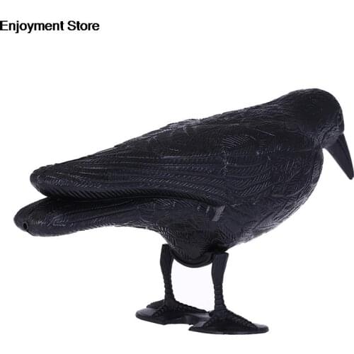 Plastic Crow Hunting Decoys Garden Bird Deter Scarer Scarecrow Mice Pest Control Deterrent Repeller Decor For Bird Control Black