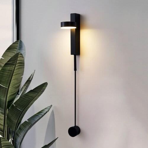 Postmodern Luxury Minimalist Living Room Background Rotatable Wall Lamp Nordic Aisle Simple Bedroom Bedside Led Entrance Lightin