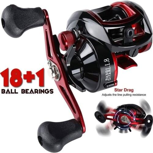 Sougayilang Baitcasting Fishing Reels 18+1 Ball Bearings 8.1 :1 Reel Right/Left Handed Carp Fishing Reel