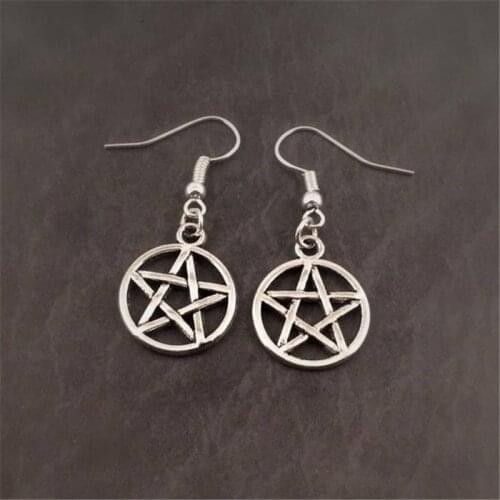 Pentagram Earrings, Pentacle Earrings, Witchcraft Jewelry, Wiccan Earrings, Goth Jewelry, Gothic Jewellery, Witch Earrings