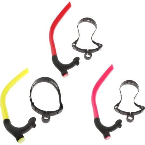 Silicone Wet Snorkel Breathing Tube Center-Mount Front -Way Valve Mouthpiece