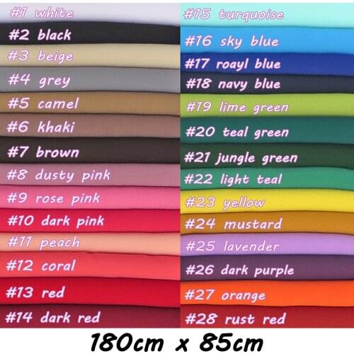 180*85cm Big Size High Quality Bubble Chiffon Women Muslim Hijab Scarf Shawl Wrap Solid Plain Colors 10pcs/lot