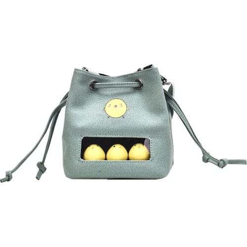 Women bag with Drawstring Bucket Bag Women Canvas Leather Shoulder Bags Ladies Crossbody messenger Bags Cute Phone Bag