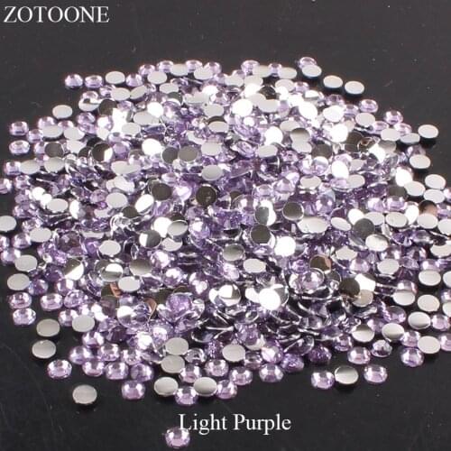 ZOTOONE Non HotFix Stones For Clothes Decoration FlatBack Resin Light Purple Rhinestones Strass crystal Applique DIY Nail Art E