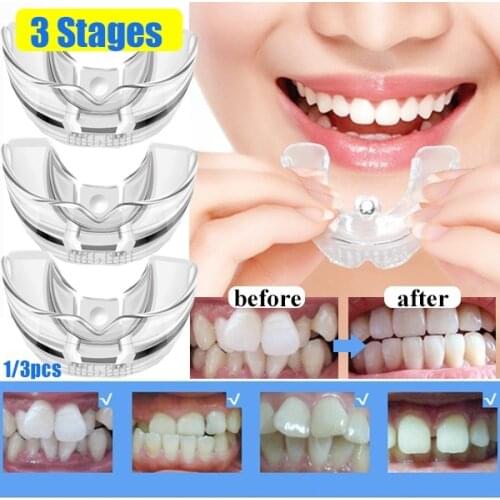 3 Stages Dental Orthodontic Teeth Silicone Braces Appliance Trainer Corrector Alignment Trainer Teeth for Adults Tooth Care Tool