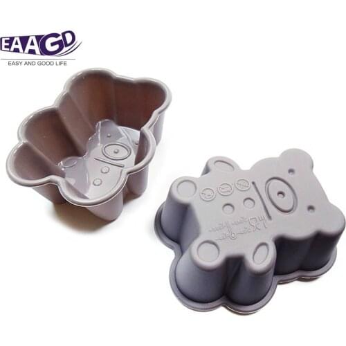 1Pcs Cute Bear Silicone Cake Baking Mold Cake Pan Muffin Cups Handmade Soap Moulds Biscuit Chocolate Ice Cube Tray DIY Mold