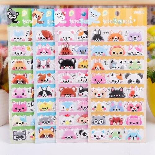 1 pcs/pack Stationery Stickers Animals Face 3D Foam Diary Planner Decorative Mobile Stickers Scrapbooking DIY Craft Stickers
