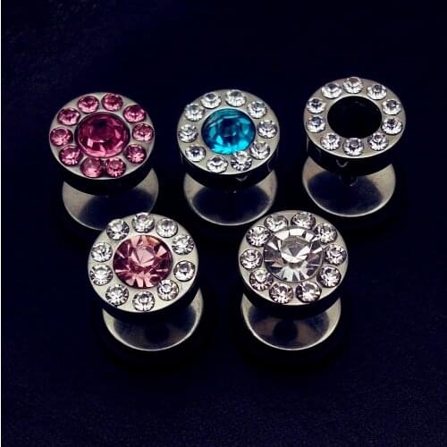 1pcs stainless steel screw ear stud earrings women men fake piercing expander tunnel ear plugs brincos body percing jewelry