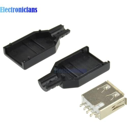 10PCS USB 2.0 Type-A Plug 4-pin Female Adapter Contor jack Plastic Cover