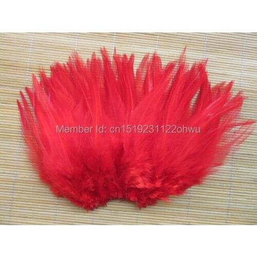 100Pcs 4-6 Inches 10-15 cm red Rooster Feather for Clothing Jewelry Hat Christmas Holiday Decorative Cock Feathers