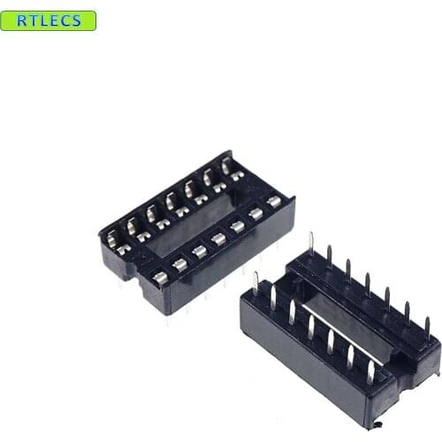 100 pcs / Lot 0.100" 2.54mm IC socket Narrow 14 Position 2x7 14 Pin Row spacing 7.62mm DIP Through hole solder PCB