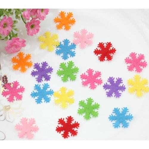 2000pcs rainbow color felt pack Die Cuts snowflakes shape nonwoven applique confetti wholesale 22x22mm snow fakes cartoon