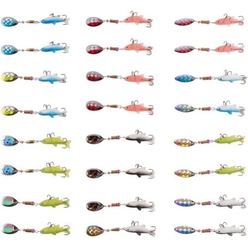 24 spinner fishing lure pike salmon bass T6