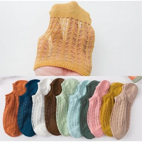 5 Pairs/lot Breathable White Candy Female Cotton Colorful Socks for Women Summer Girls Casual Short Ankle Boat Cut Lady Sox