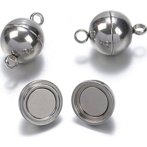 5pcs Stainless Steel Ball Shape Magnetic Clasp Converter Necklace Findings Connector For DIY Jewelry Making Bracelet Accessories