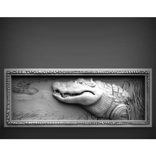 Aligator 3d model STL relief for cnc STL format 3d Relief Model STL Router 3 axis Engraver ArtCam